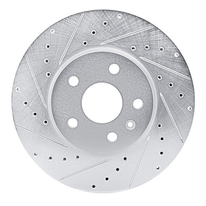 Buick Envision Brake Rotor (1) - Front Left - R1 Concepts - Drilled & Slotted - Silver - `19-`25